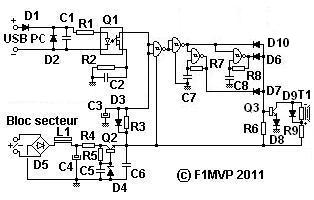 Schema du surveilleur d'alimentation PC.